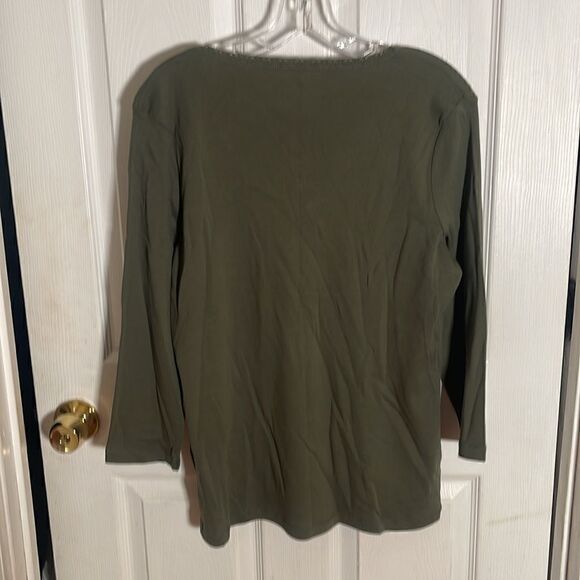 Jones of New York V Neck Long sleeve Pullover Top - Picture 2 of 3